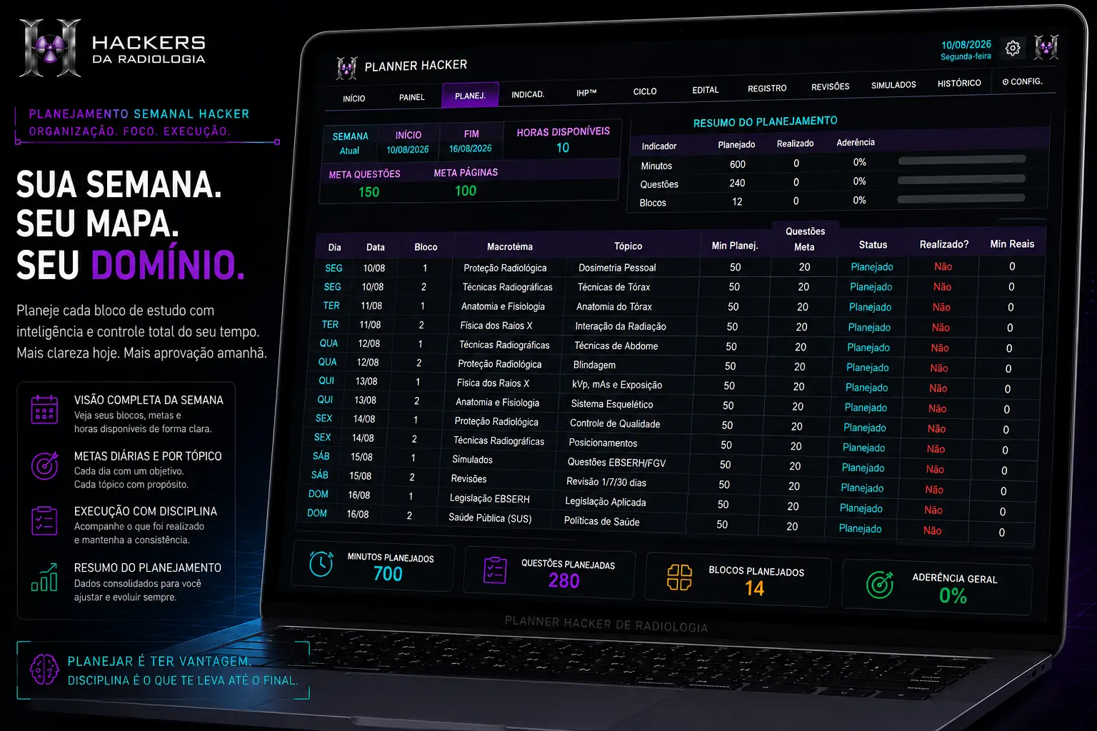 Planejamento Semanal Hacker